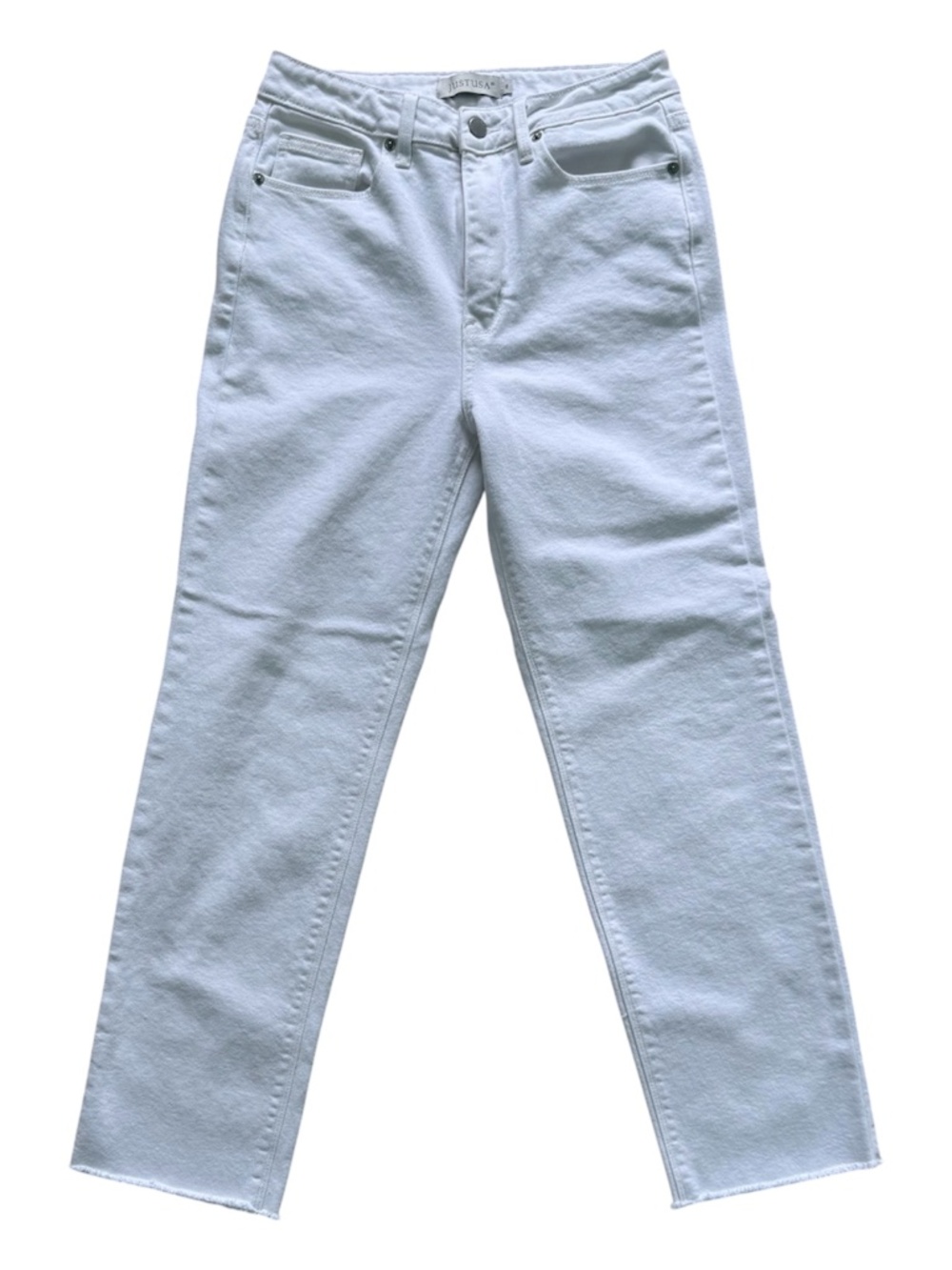 JUST USA | White Frayed Edge Ankle Jeans Sz 6